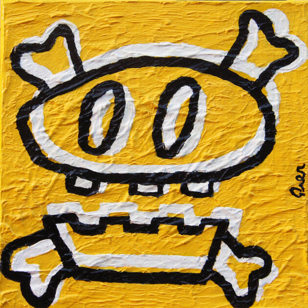 Arrrrr - A small, square acrylic painting from my series Silly Creatures