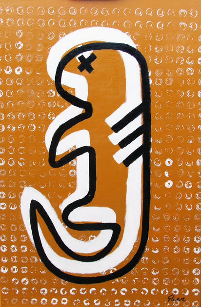 Liz - A large acrylic painting from my series Silly Creatures