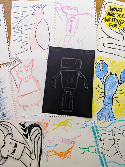 A series of sketches that inspired a few paintings like 8-bit and Blue Snip