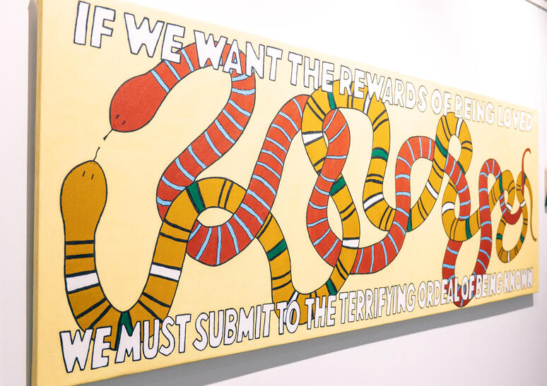 If We Want the Rewards - A large acrylic painting painted especially for the Cocoon Gallery exhibition