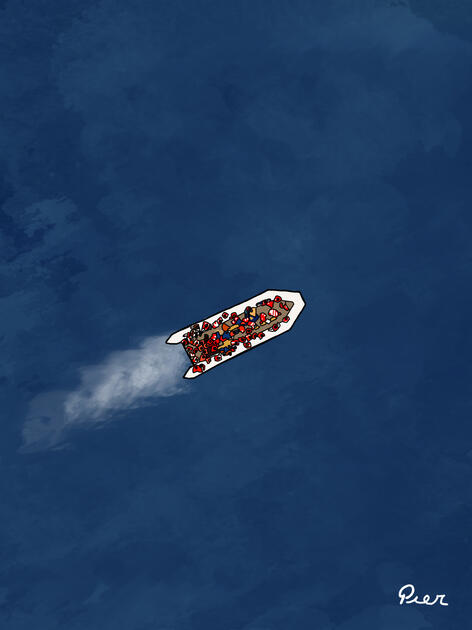 Refugees - A digital print from my series For a Better World