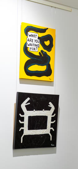 What Are You Waiting For and Snip during an exhibition