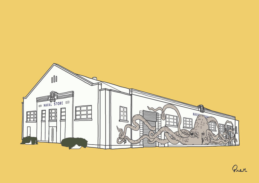 The Octopus Warehouse - A digital print from my series West Is Best (Perth)