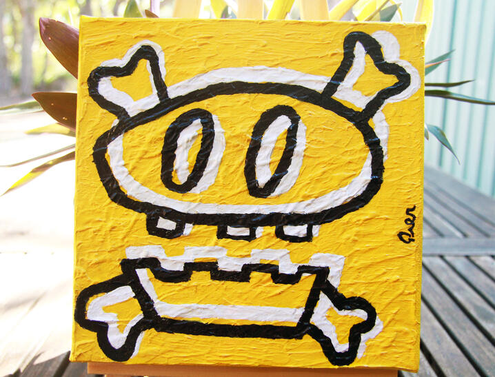 Arrr - A small painting of a skull that became my logo and started an entire series dedicated to skulls